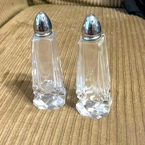 Vintage cut glass salt and pepper shakers